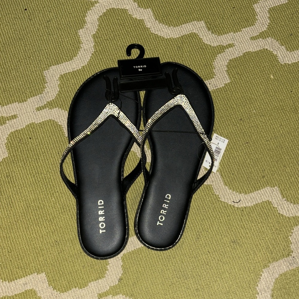 Black bling sandals. Never worn - Picture 2 of 7